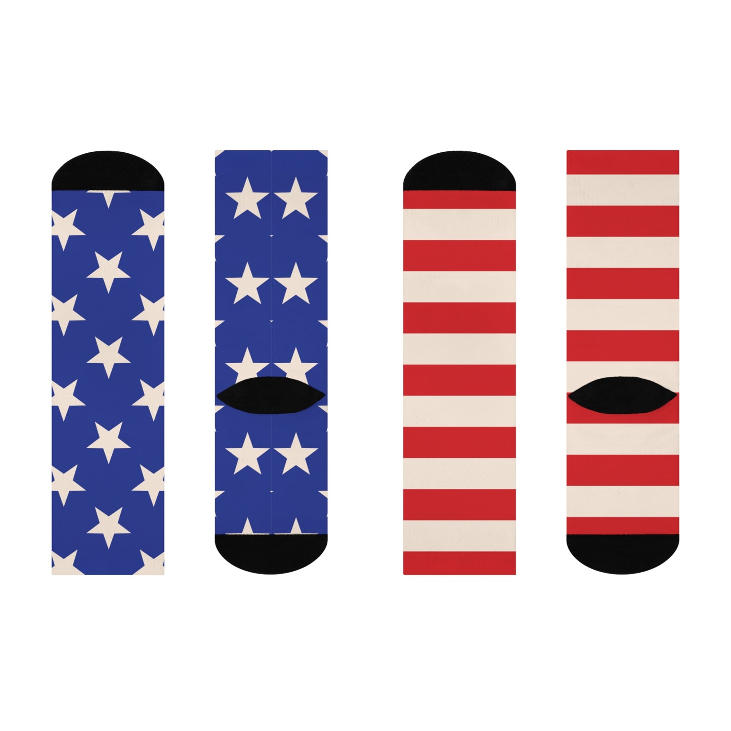 Mismatched Americana Socks – Blue Star & Red Stripe DTG Cushioned Socks