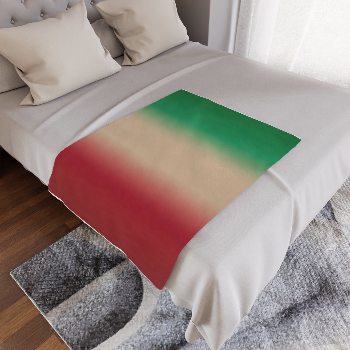 Christmas Gradient Microfiber Fleece Blanket - Ultra Soft & Cozy Throw