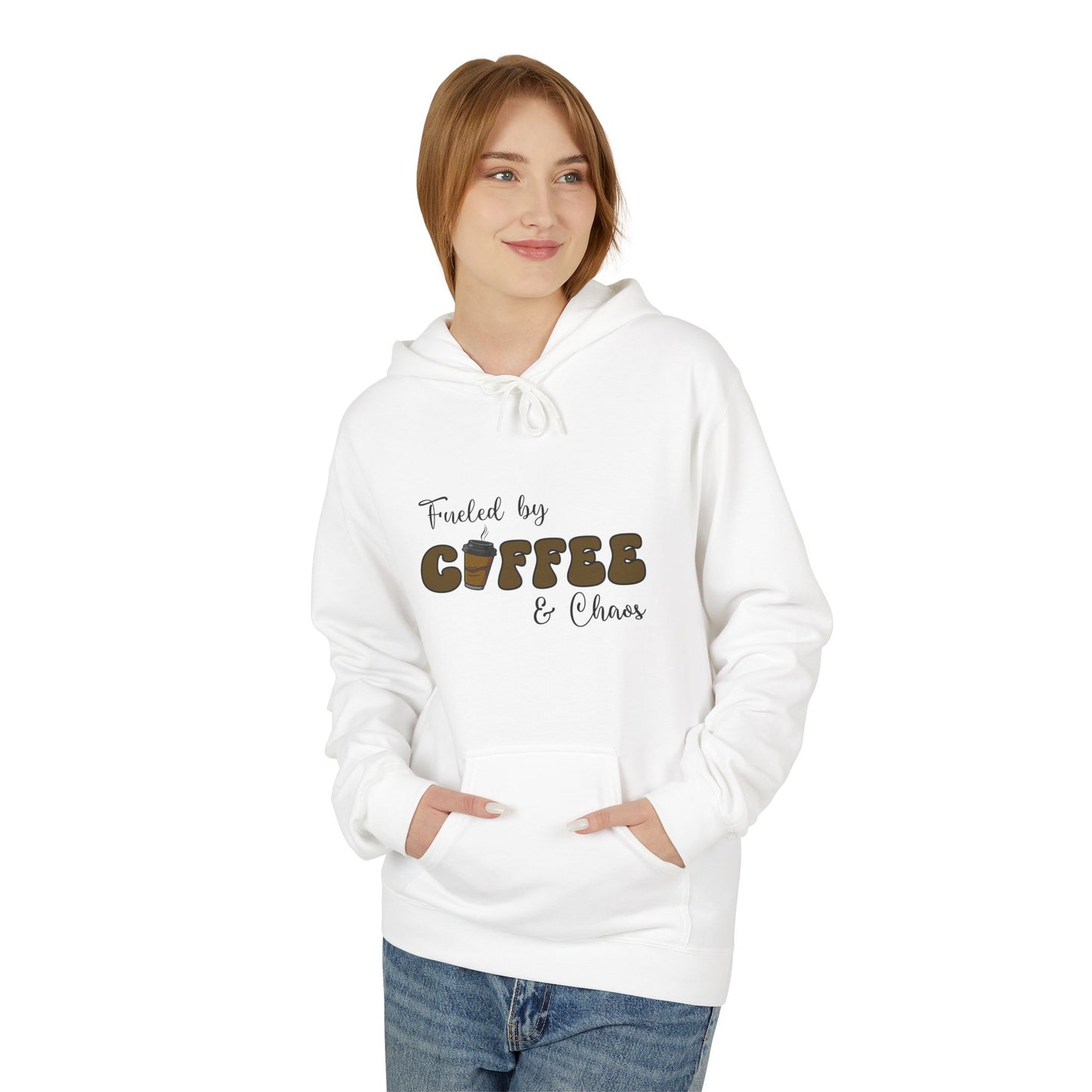 Fueled by Coffee & Chaos Hoodie – Cozy Everyday Sweatshirt for Moms, Entrepreneurs & Coffee Lovers