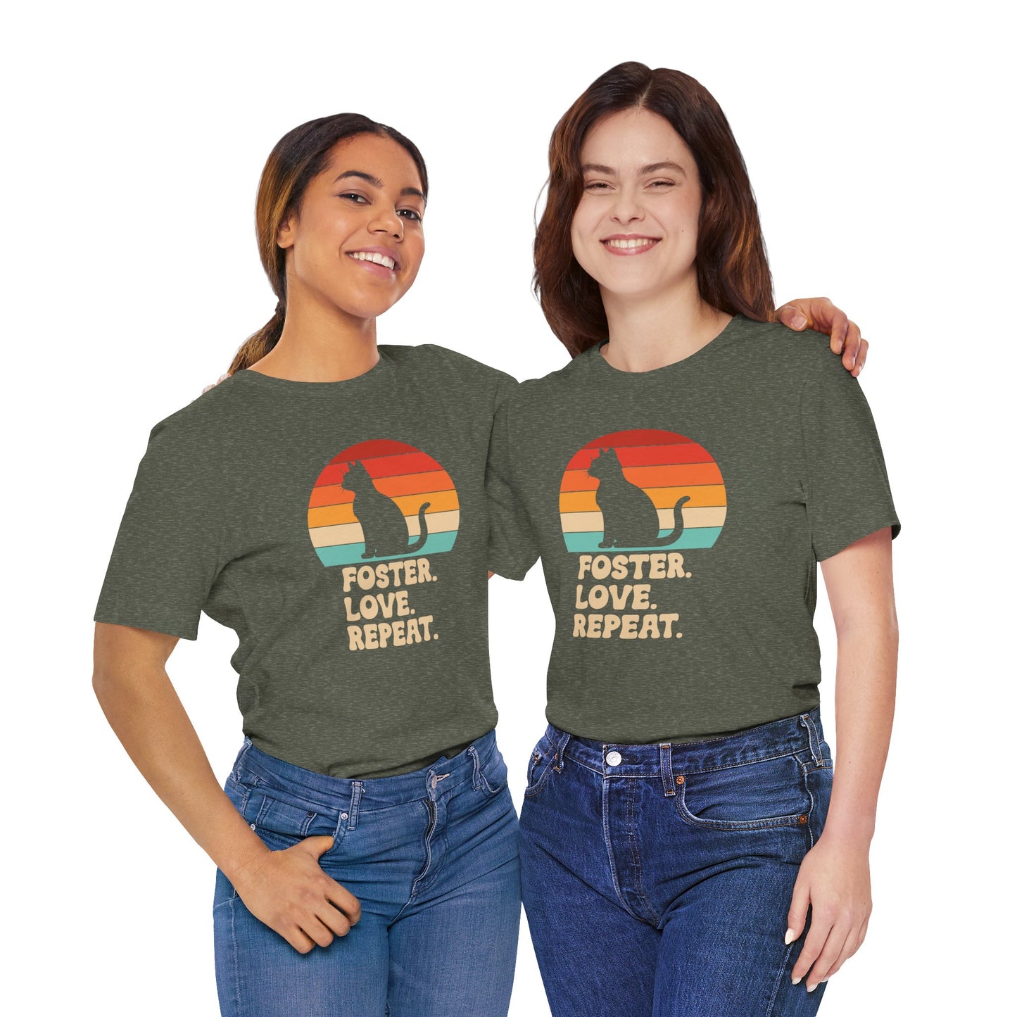 Retro Sunset Animal Rescue T-Shirt – Cat, Dog & Paw Print Designs