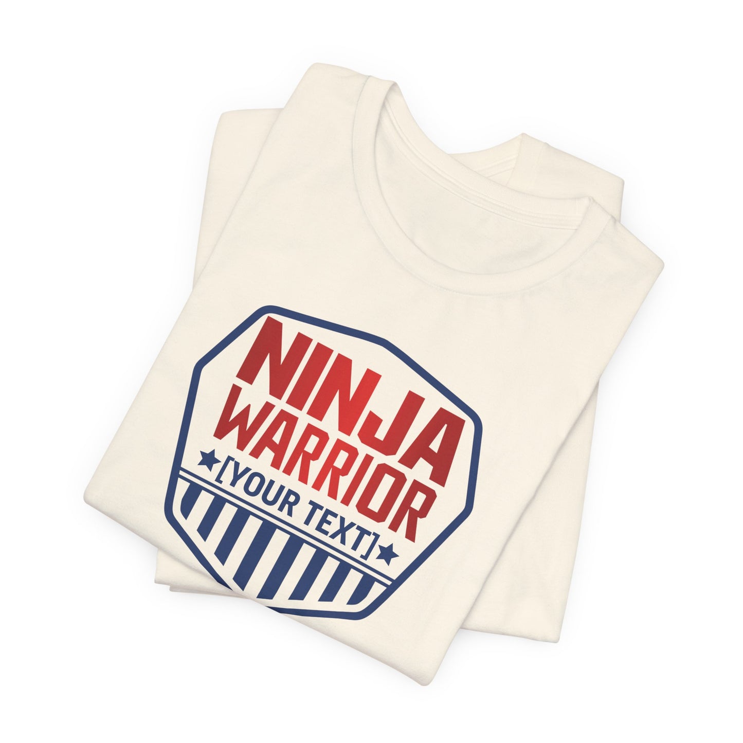 Custom Ninja Warrior Family & Coach Shirt – Unisex T-Shirt with Shield Design, Personalized Text & Colors