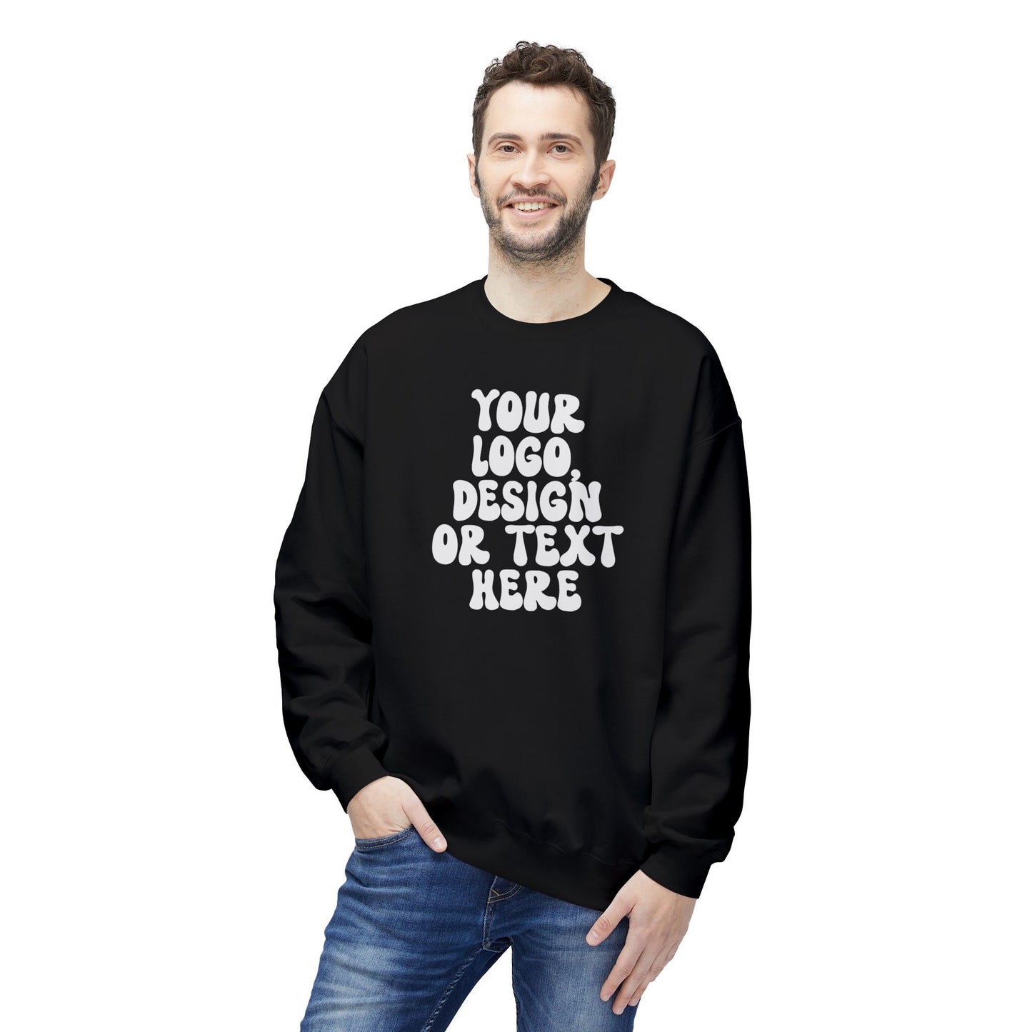CUSTOM Text, Design or Logo - Unisex Crewneck Sweatshirt (Adult)