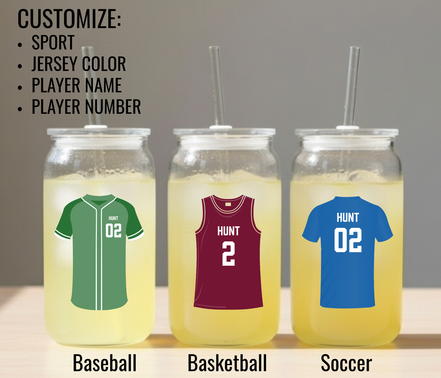Personalized 16 oz Sports Team Plastic Cup