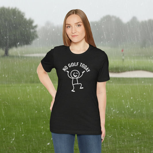 No Golf Day Happy Stick Figure Meme T-Shirt