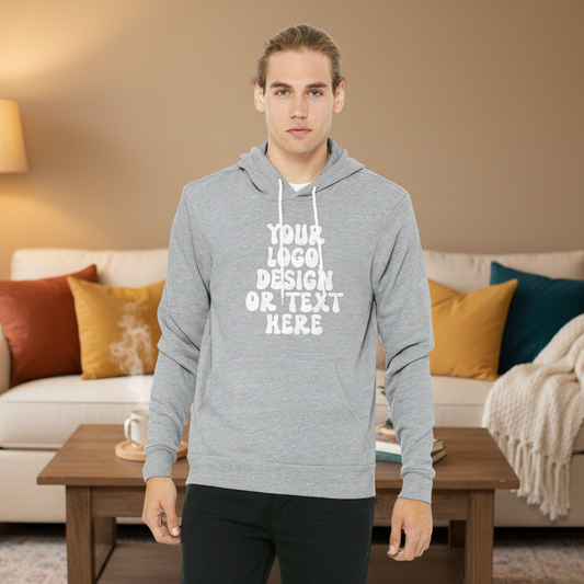 CUSTOM Text, Design or Logo - Supersoft Unisex Sponge Fleece Pullover Hoodie (Adult)